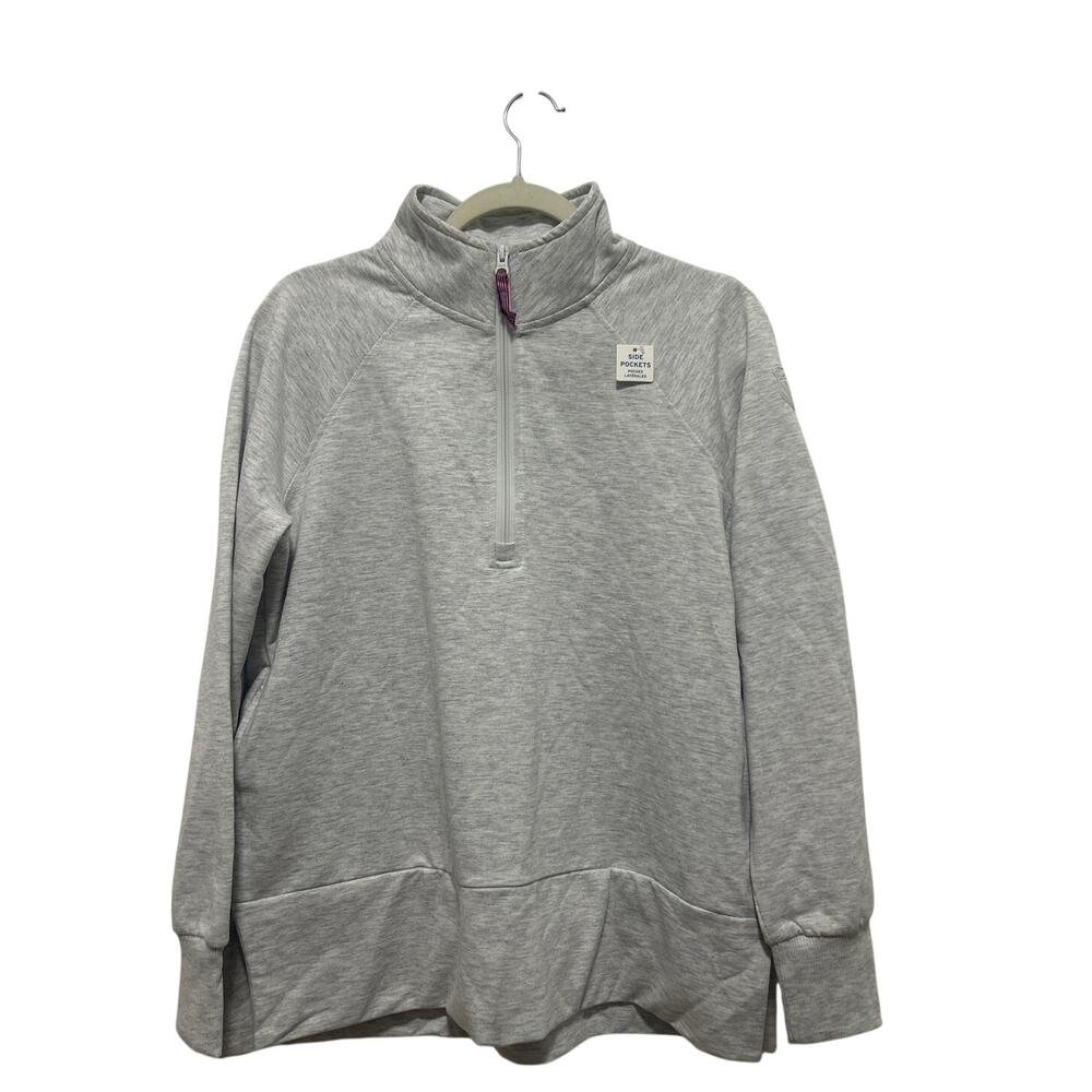 K-Swiss Women's Gray Quarter Zip Side Pockets Activewear Sweater Small NWT